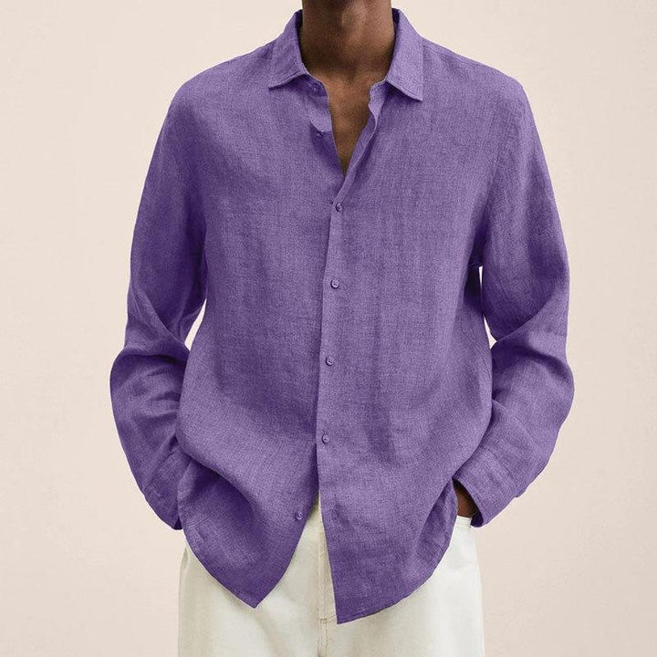 Men's Classic Linen Shirt | Relaxed Fit Airy Weave Side