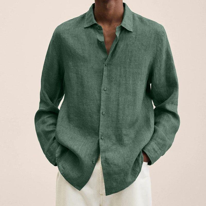 Men's Classic Linen Shirt | Relaxed Fit Airy Weave View 12