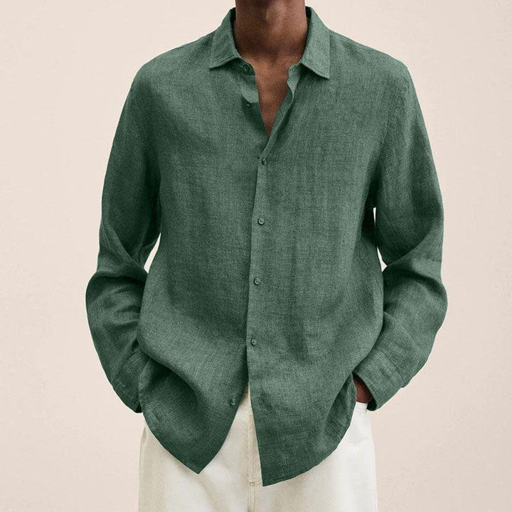 Men's Classic Linen Shirt | Relaxed Fit Airy Weave View 12