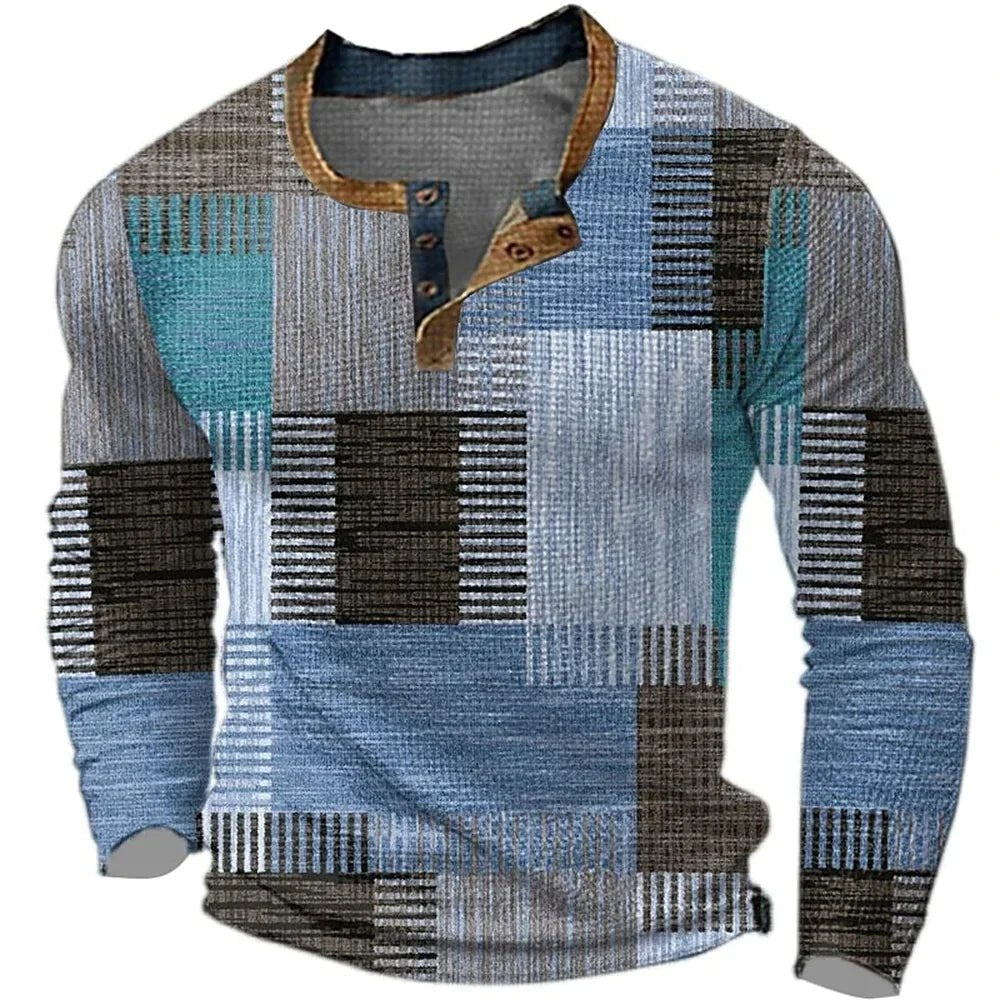 Men's Colorful Long Sleeve Shirt Front