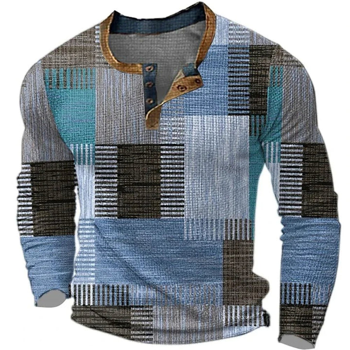 Men's Colorful Long Sleeve Shirt Front
