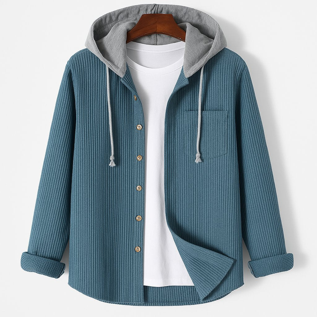 Men's Corduroy Hoodie | Relaxed Fit Detachable Hood Hero