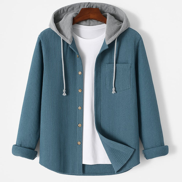 Men's Corduroy Hoodie | Relaxed Fit Detachable Hood Hero