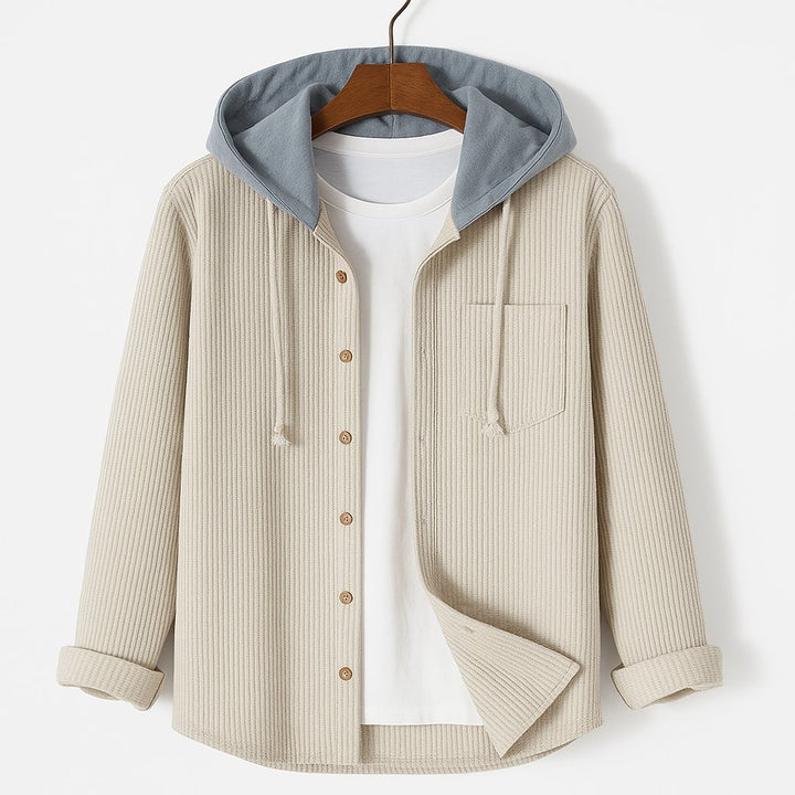 Men's Corduroy Hoodie | Relaxed Fit Detachable Hood Lifestyle