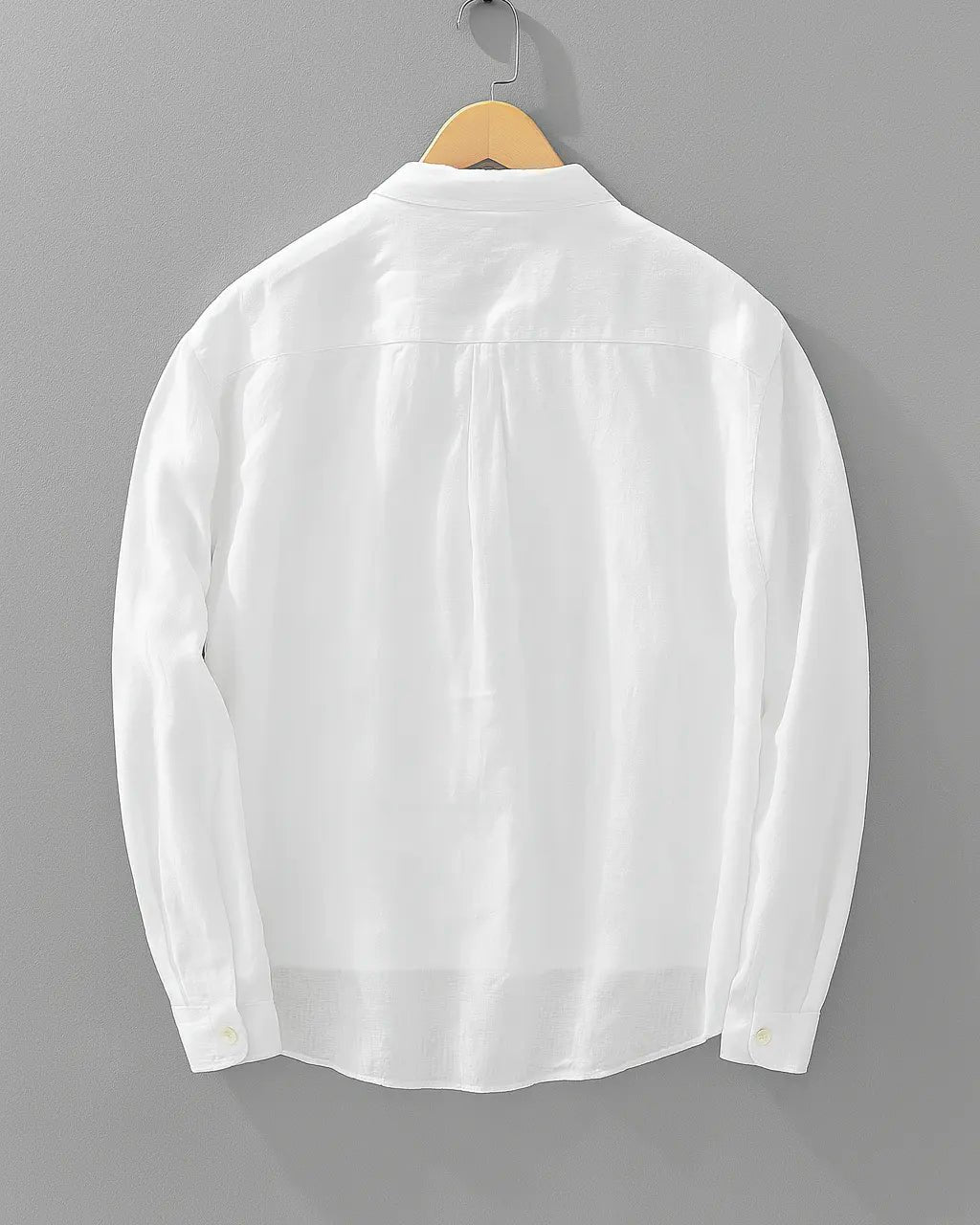Men's Cotton Linen Popover Shirt | Oversized Henley Half Button Detail