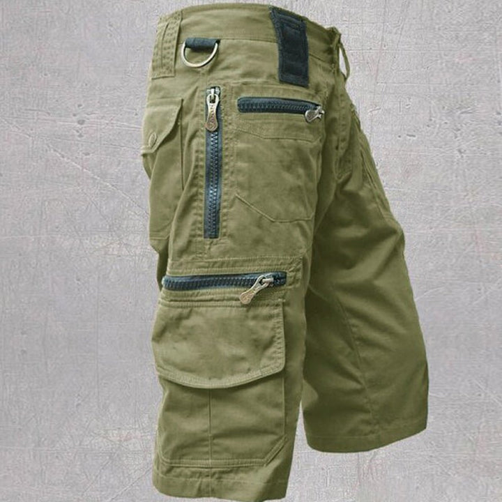 Men's Cotton Multi Pocket Cargo Shorts with Zip Pockets Back