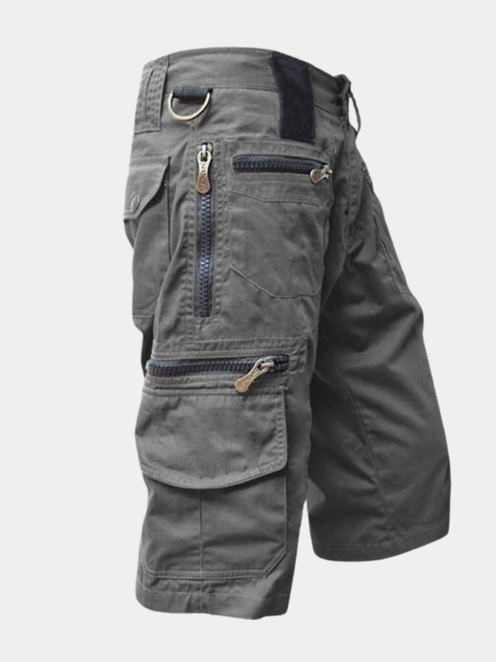 Men's Cotton Multi Pocket Cargo Shorts with Zip Pockets Hero