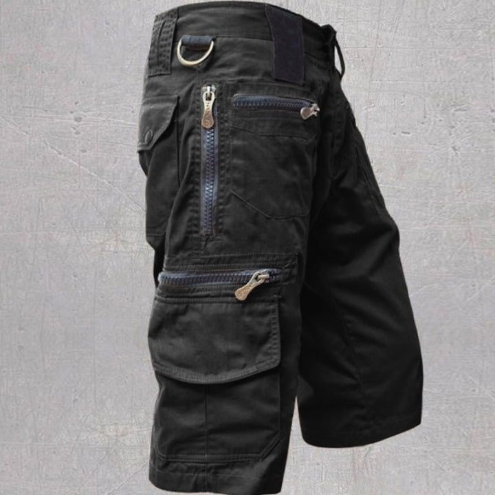 Men's Cotton Multi Pocket Cargo Shorts with Zip Pockets Side