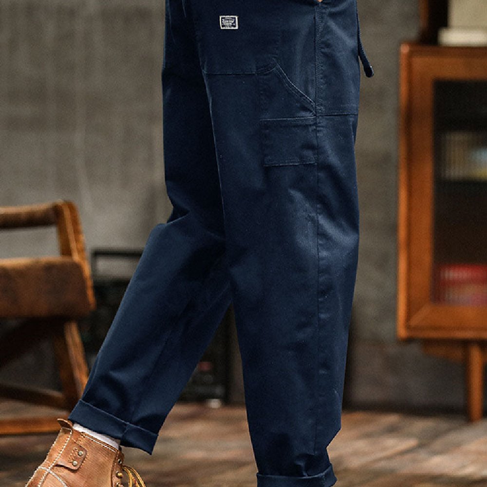 Men's Cotton Utility Trousers | Relaxed Fit with Rolled Cuffs Alternate
