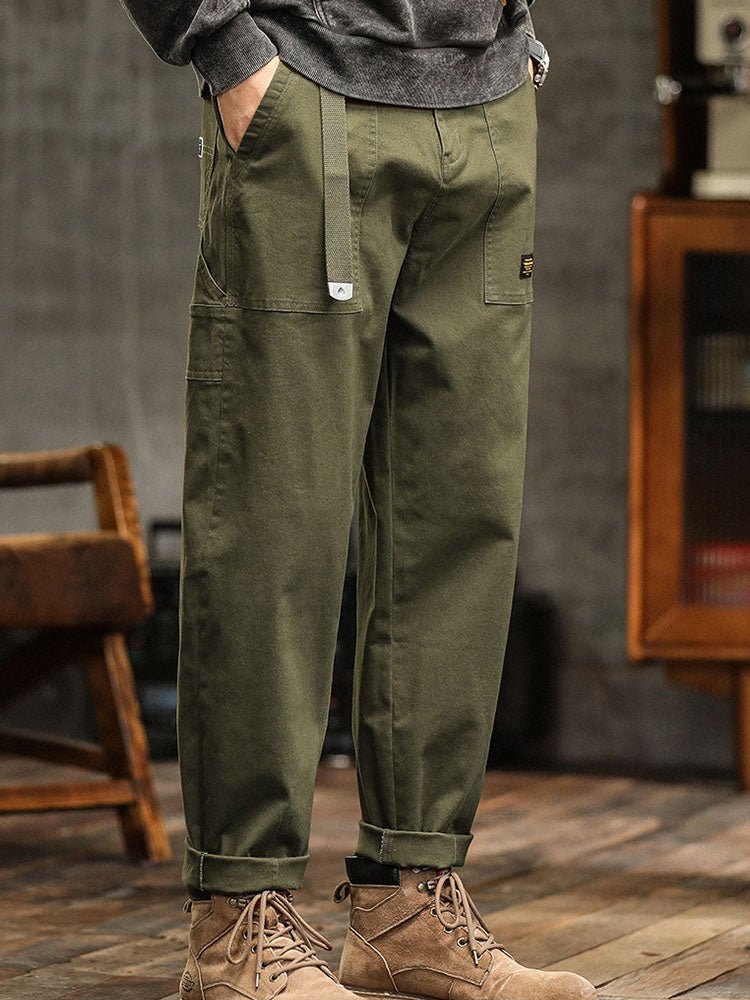 Men's Cotton Utility Trousers | Relaxed Fit with Rolled Cuffs Lifestyle