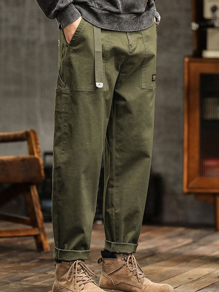 Men's Cotton Utility Trousers | Relaxed Fit with Rolled Cuffs Lifestyle