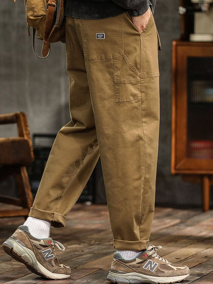 Men's Cotton Utility Trousers | Relaxed Fit with Rolled Cuffs View 12