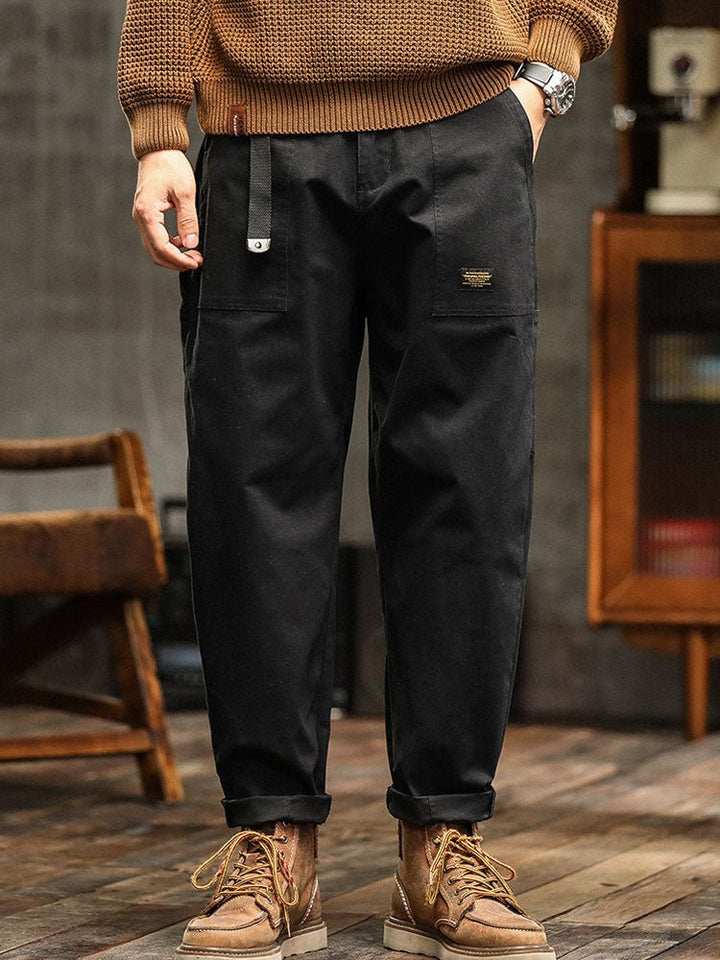 Men's Cotton Utility Trousers | Relaxed Fit with Rolled Cuffs View 13