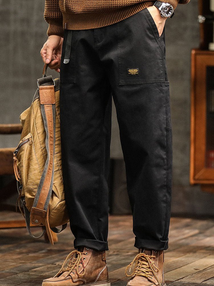 Men's Cotton Utility Trousers | Relaxed Fit with Rolled Cuffs View 14