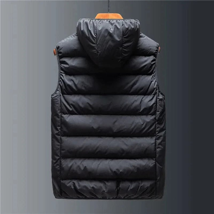 Men's Detachable Hood Puffer Vest | Lightweight Insulated Layer Front