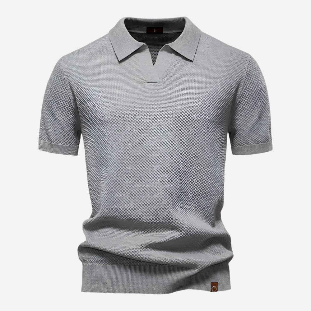 Men's Diamond Knit Short Sleeve Polo Shirt Back