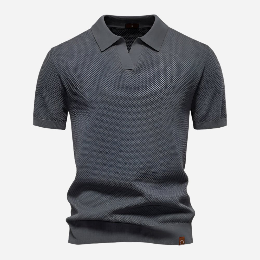 Men's Diamond Knit Short Sleeve Polo Shirt Lifestyle