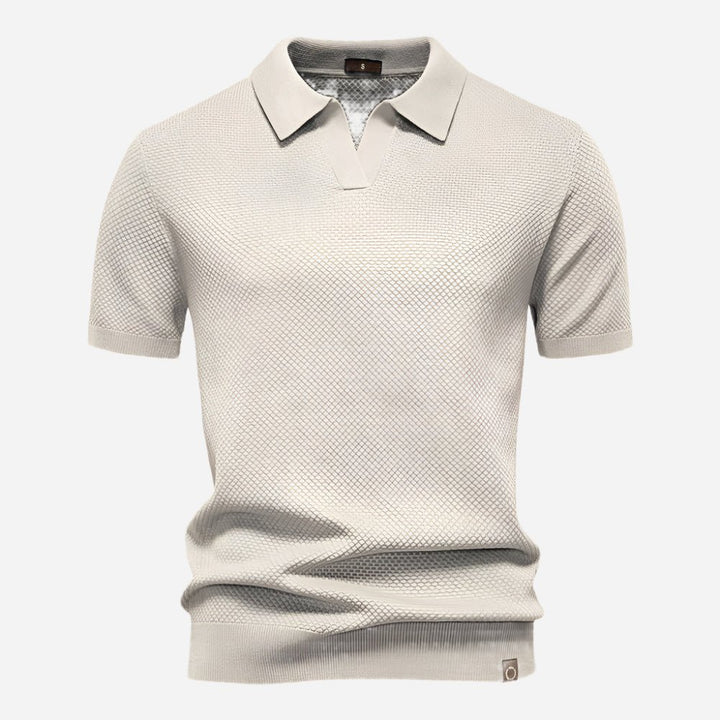 Men's Diamond Knit Short Sleeve Polo Shirt View 11