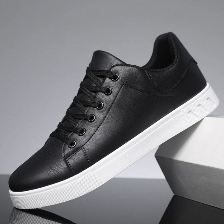 Men's Distressed Leather Sneakers | Smart Casual City Fit Detail