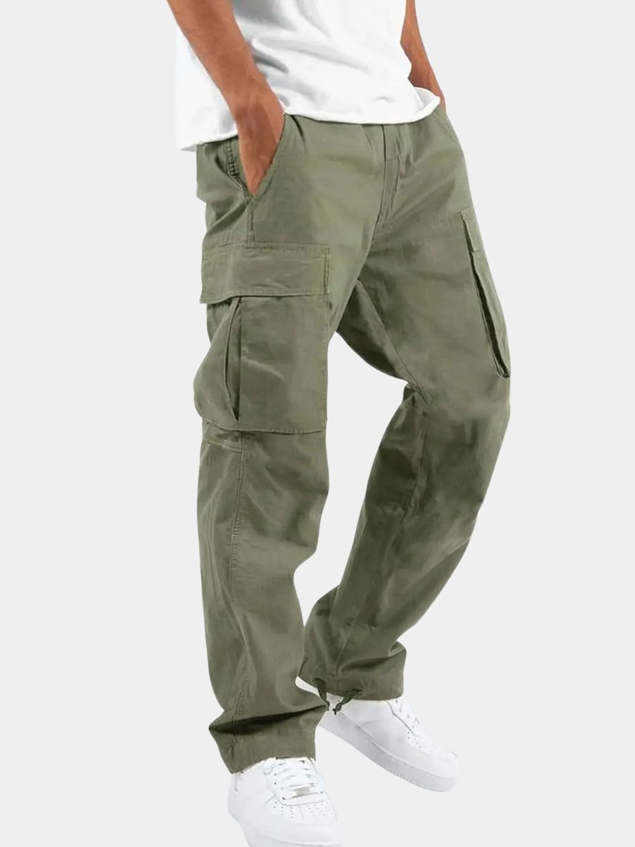 Men's Drawstring Cargo Trousers with Large Pockets Hero