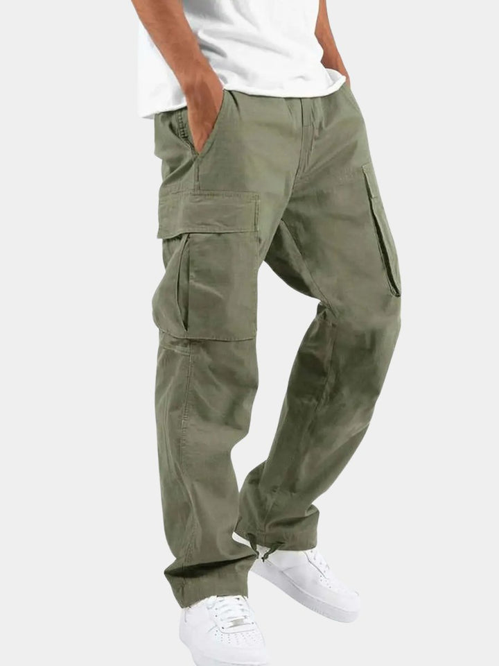 Men's Drawstring Cargo Trousers with Large Pockets Hero