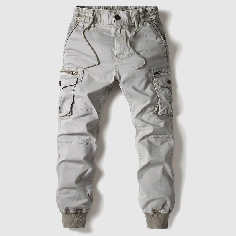 Men's Drawstring Cuffed Cargo Jogger Trousers Back