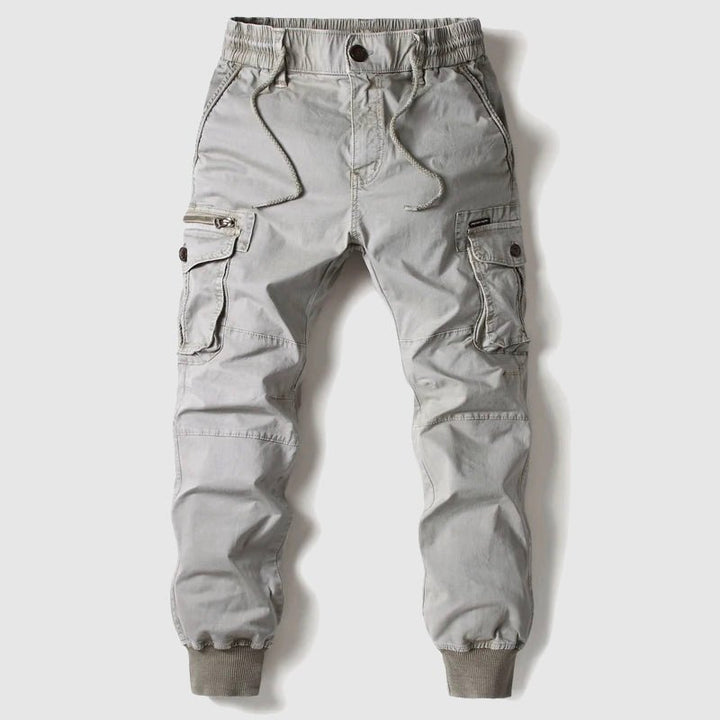 Men's Drawstring Cuffed Cargo Jogger Trousers Back