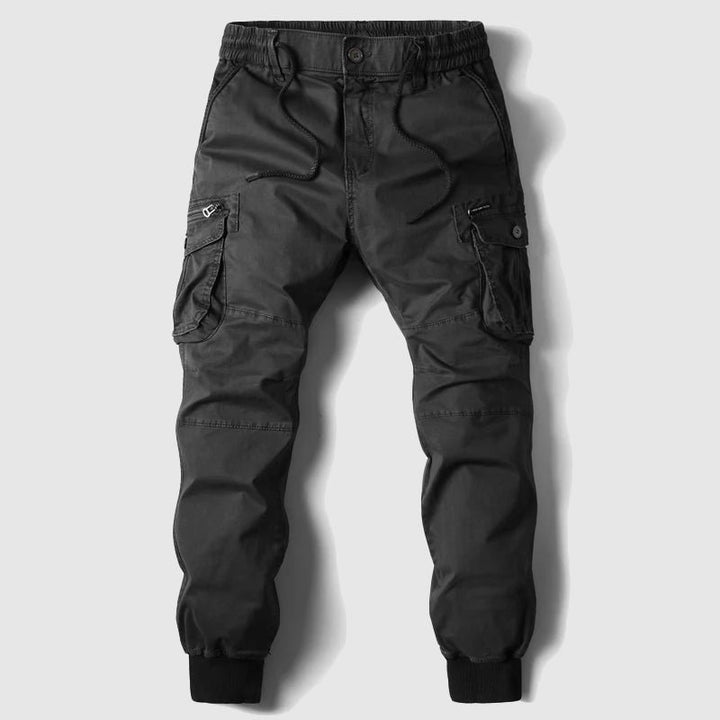 Men's Drawstring Cuffed Cargo Jogger Trousers Detail