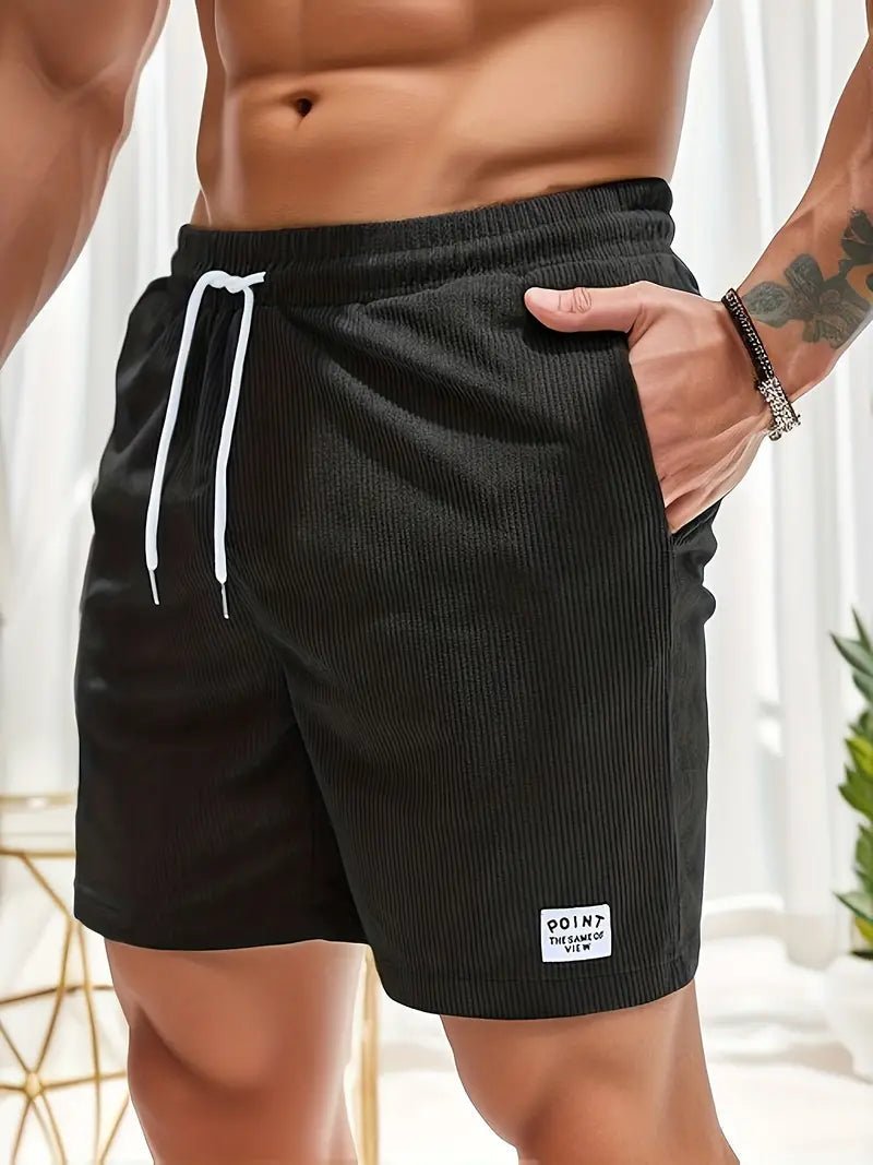 Men's Elastic Waist Swim Shorts | Corduroy Texture Quick Dry Full