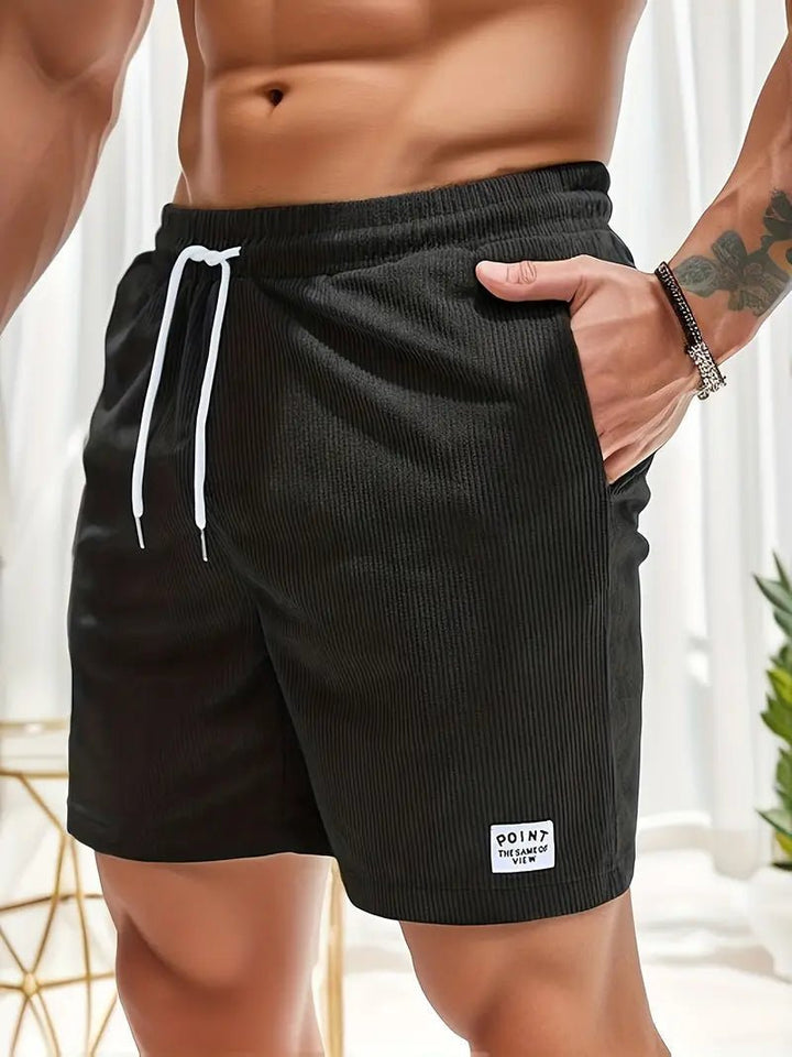 Men's Elastic Waist Swim Shorts | Corduroy Texture Quick Dry Full