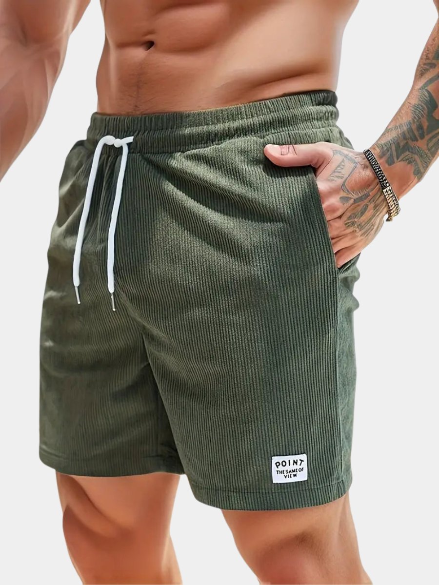 Men's Elastic Waist Swim Shorts | Corduroy Texture Quick Dry Hero