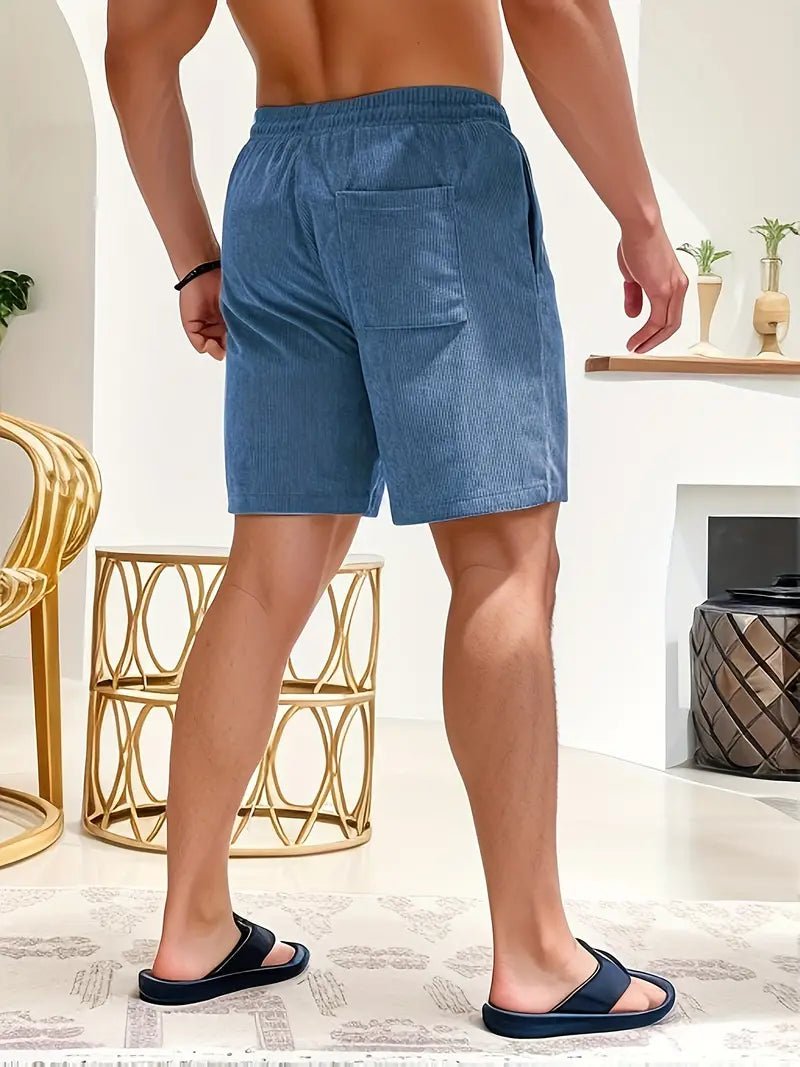 Men's Elastic Waist Swim Shorts | Corduroy Texture Quick Dry View 12