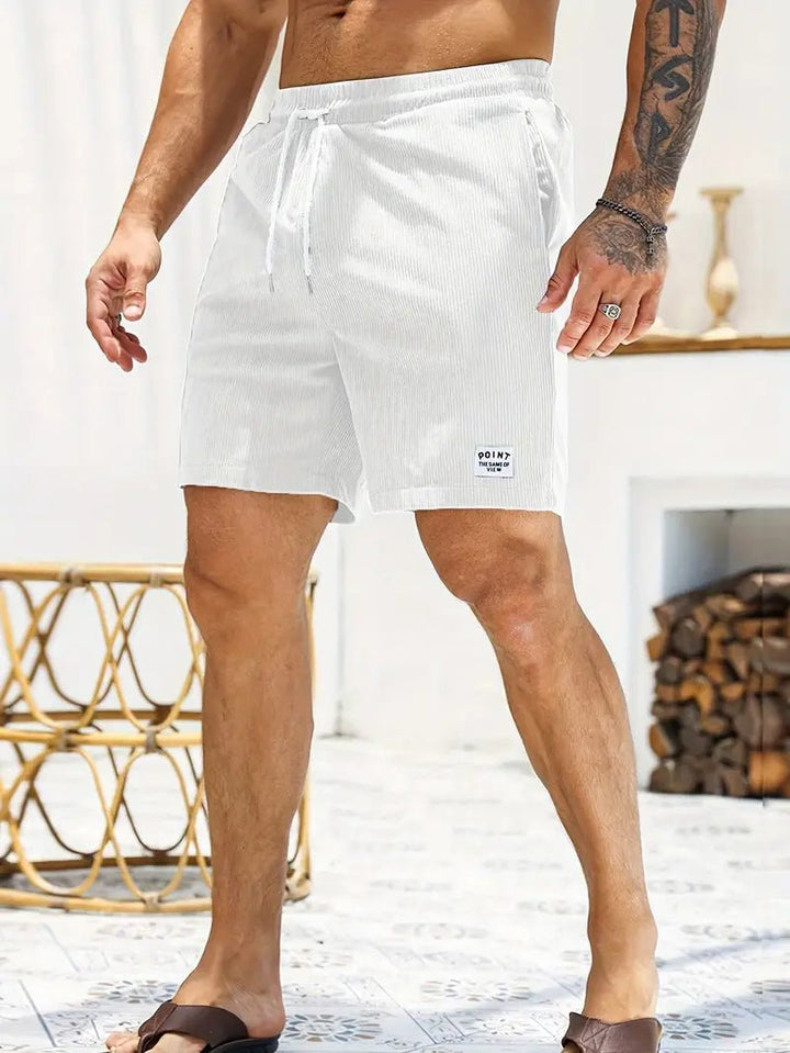 Men's Elastic Waist Swim Shorts | Corduroy Texture Quick Dry View 15
