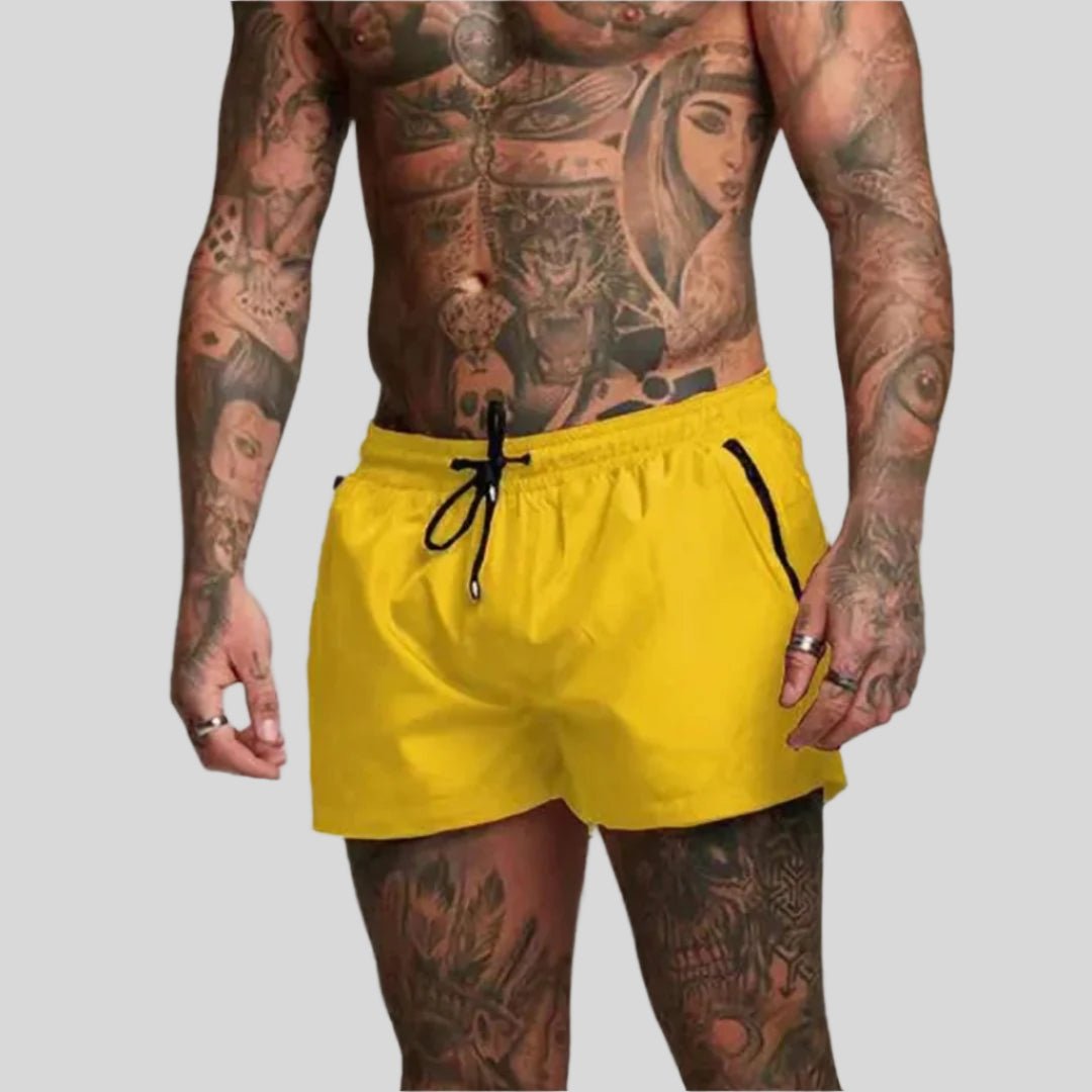 Men's Elasticated Drawstring Swim Shorts with Side Pockets Angle