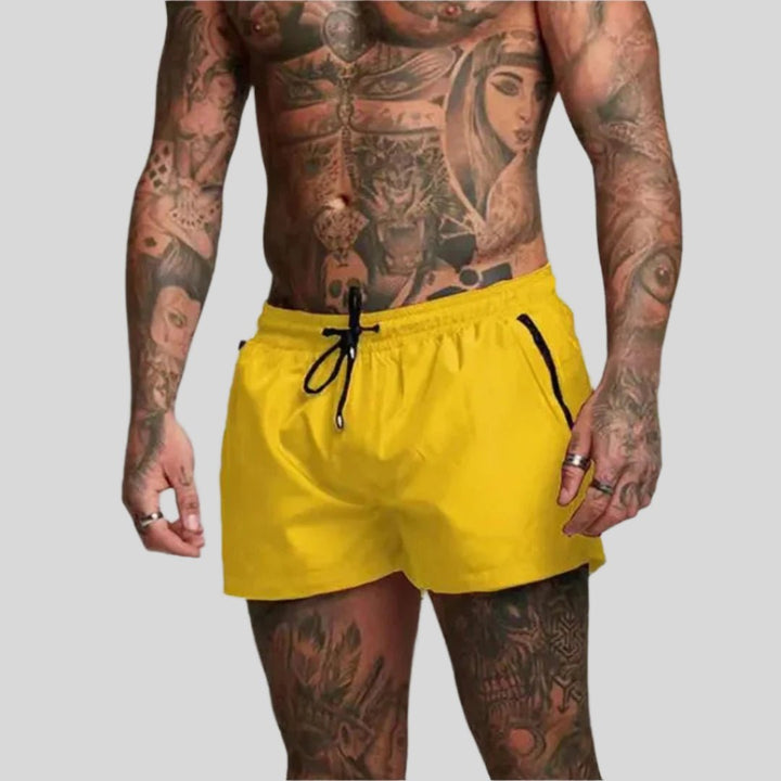 Men's Elasticated Drawstring Swim Shorts with Side Pockets Angle