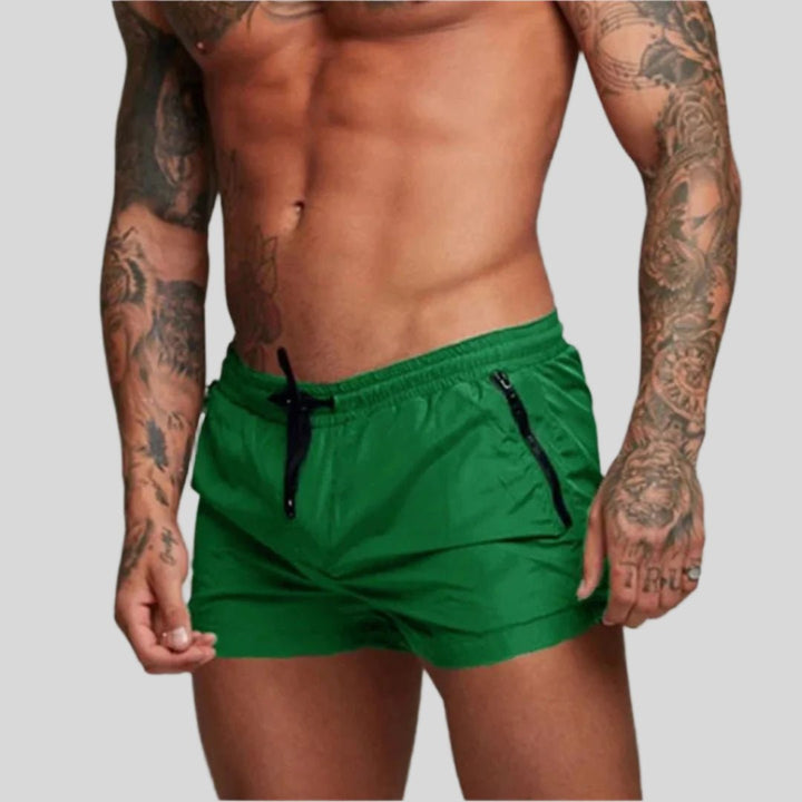 Men's Elasticated Drawstring Swim Shorts with Side Pockets Close Up