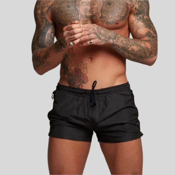 Men's Elasticated Drawstring Swim Shorts with Side Pockets Side