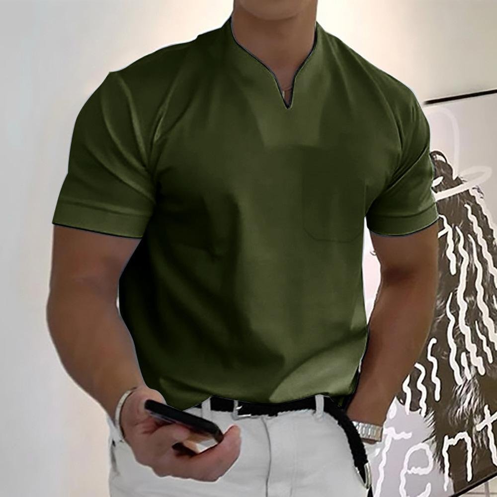 Men's Elegant Casual Polo Shirt with V-Neck Alternate