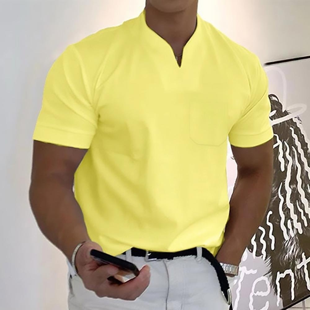 Men's Elegant Casual Polo Shirt with V-Neck Back