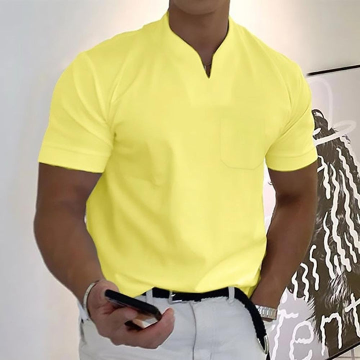Men's Elegant Casual Polo Shirt with V-Neck Back
