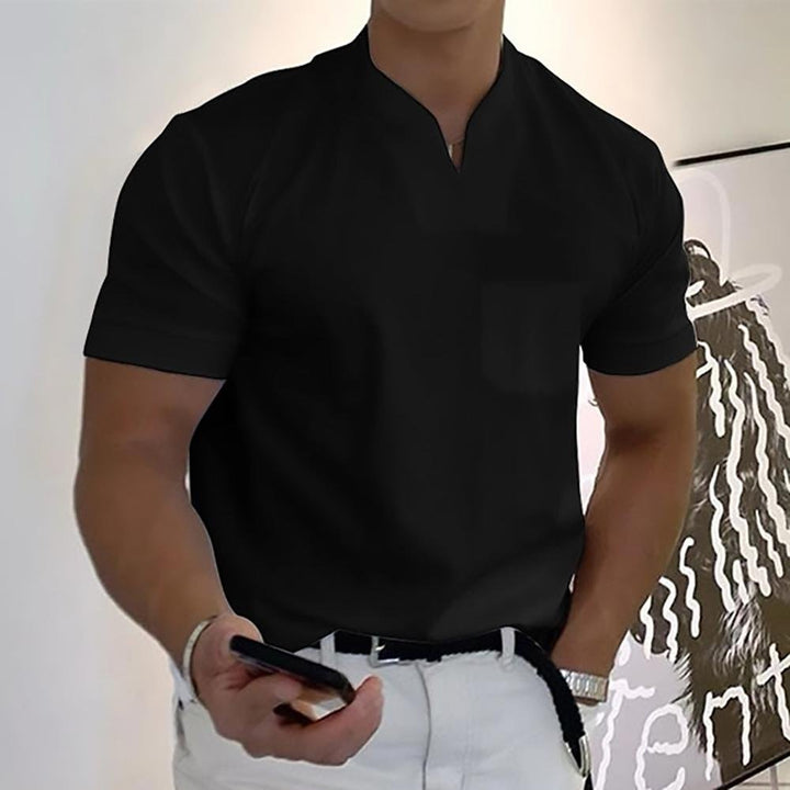 Men's Elegant Casual Polo Shirt with V-Neck Lifestyle