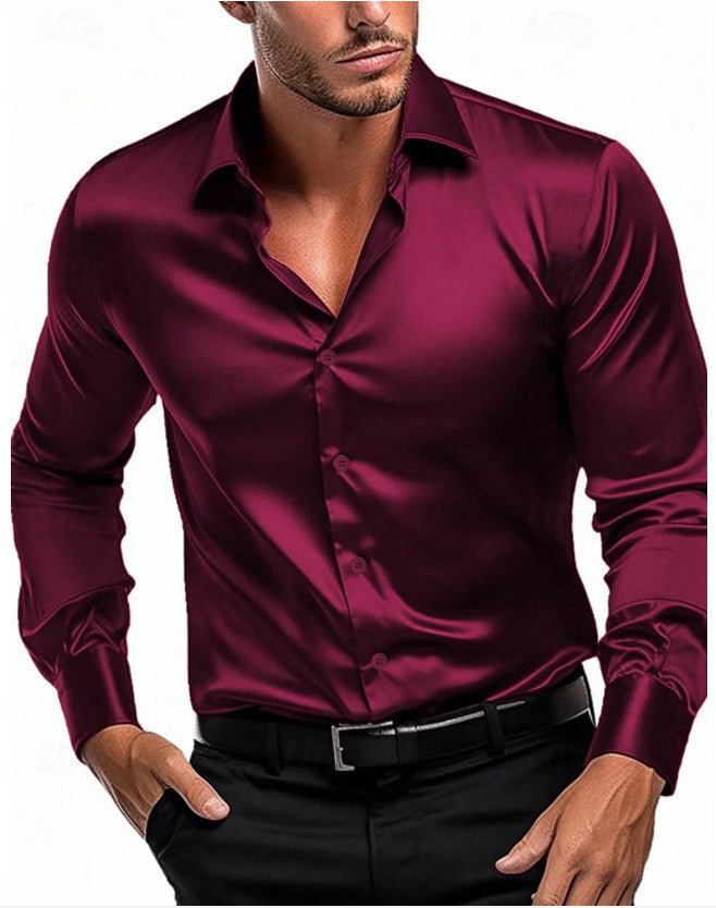 Men's Elegant Timeless Silk Shirt | Satin Sheen Smart Casual Lifestyle