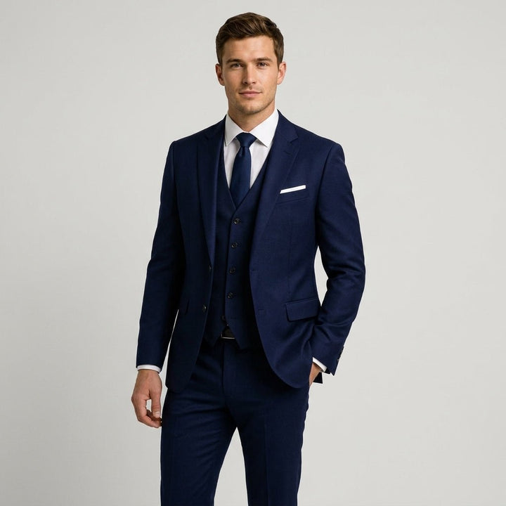 Men's Formal 3-Piece Suit | Slim Fit Single Button Jacket Side