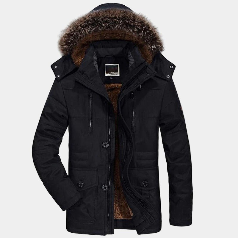 Men's Fur Hooded Winter Parka | Relaxed Fit Layering Coat Hero