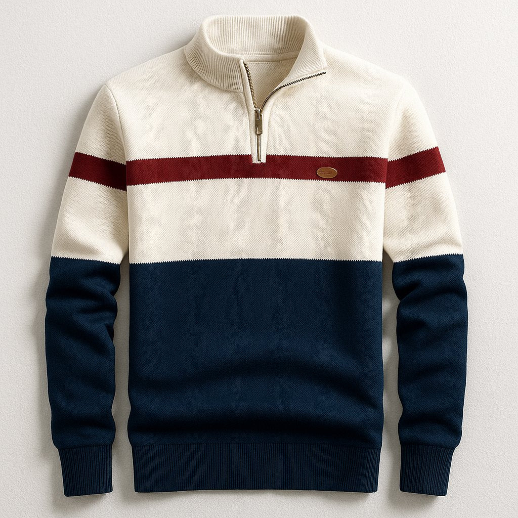 Men's Heritage Quarter Zip Cotton Pullover Detail