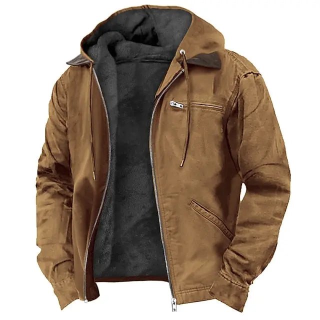 Men's Hooded Winter Jacket | Lined Layered Collar Fit Hero