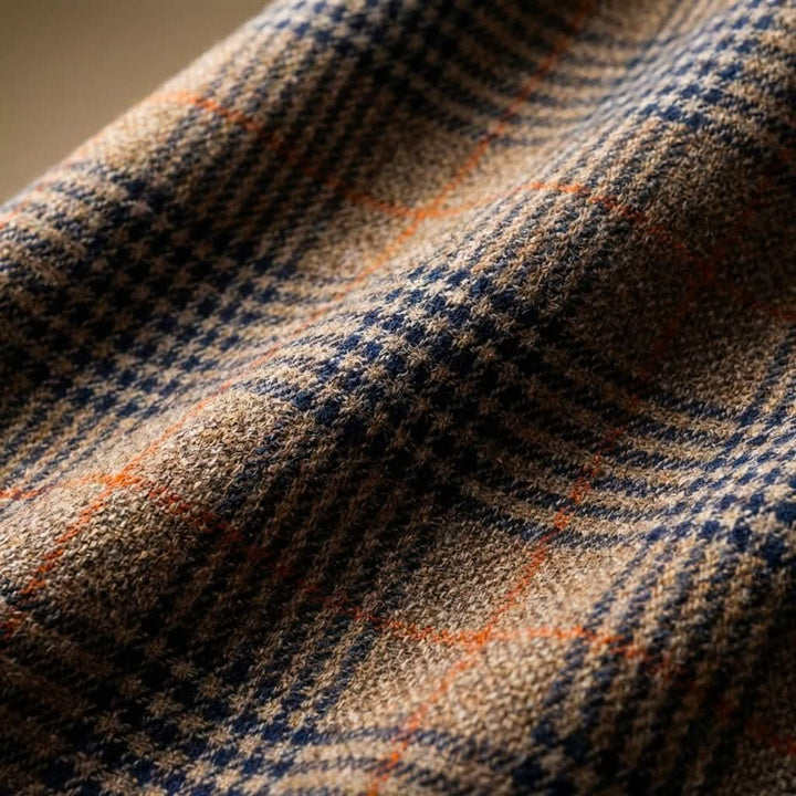 Men's Houndstooth Tailored Blazer | Notch Lapel Wool Blend Back