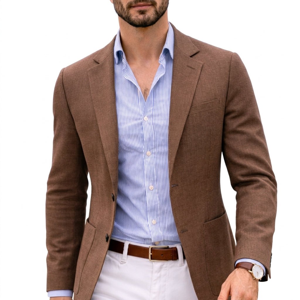 Men's Knit Blazer | Tailored Fit with Notch Lapel Back