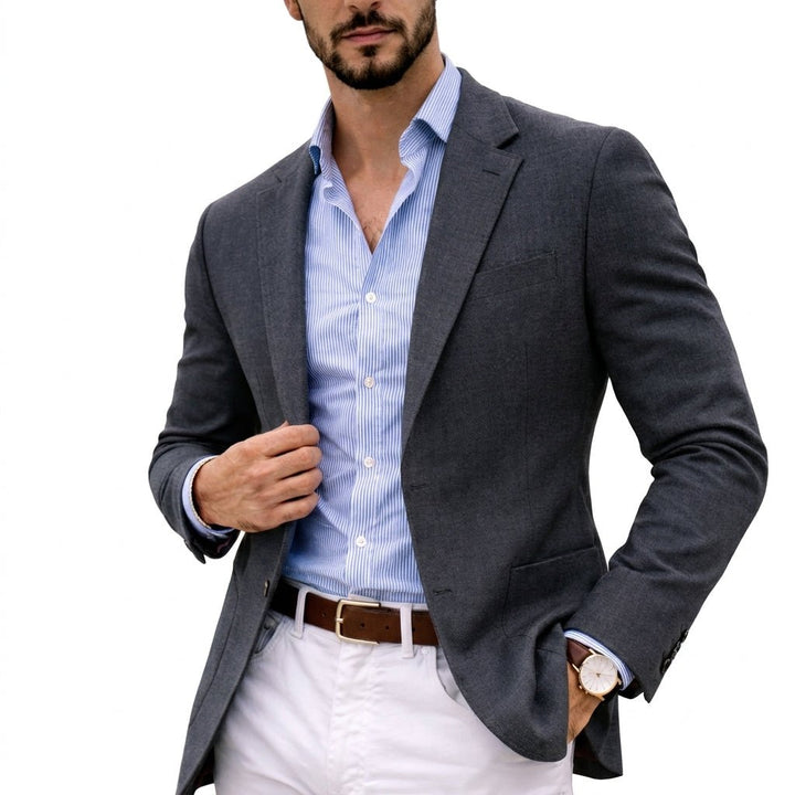 Men's Knit Blazer | Tailored Fit with Notch Lapel Detail