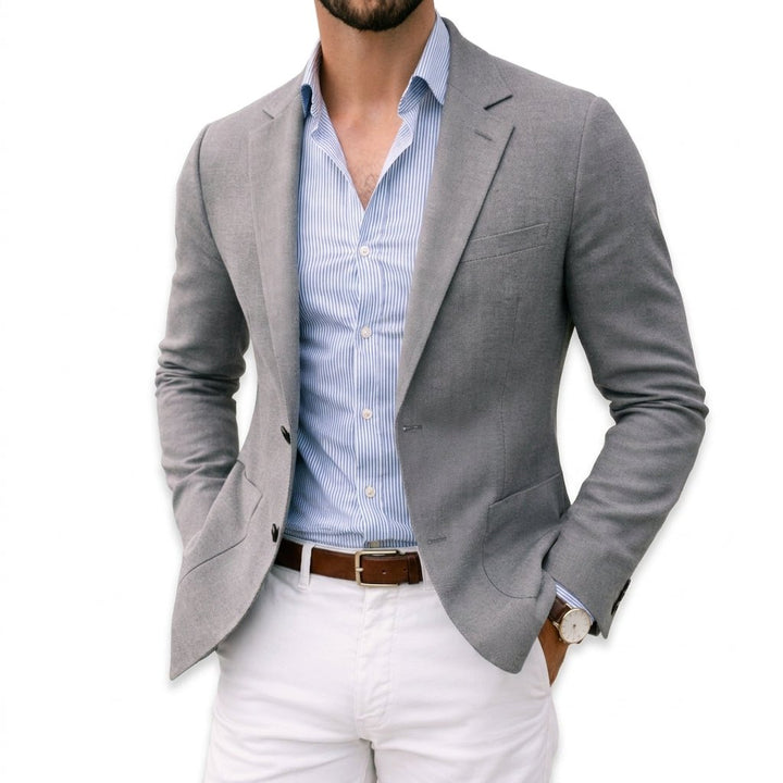Men's Knit Blazer | Tailored Fit with Notch Lapel Front